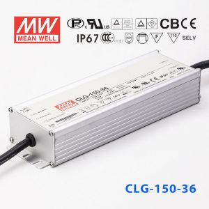 CLG-150-36  150W  36V 4.2A 恒压+恒流PFC高效铝壳IP67防水LED电源(引线接线) 