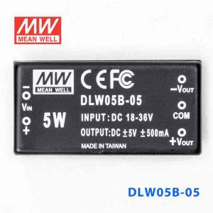 DLW05B-05  5W  18~36V  输入  ±5V  稳压双路输出明纬DC-DC转换模块电源