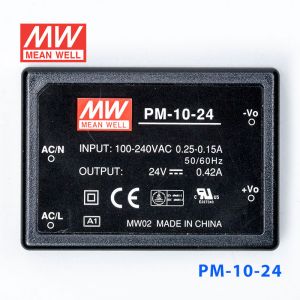 PM-10-24  10W  24V 0.42A  微漏电塑封Class2单路输出板上型医用明纬开关电源