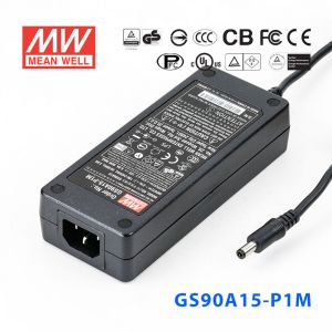 GS90A15-P1M 90W 15V6A 输出绿色能源明纬电源适配器(三线插口)