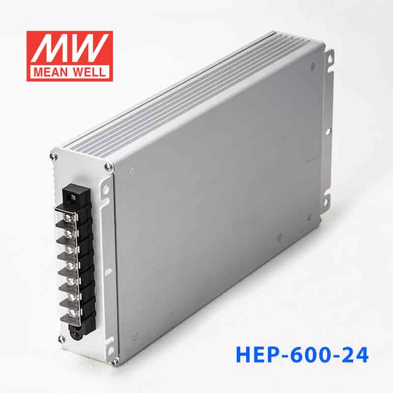 HEP-600-24   600W   24V  25A  高效率无风扇密封全灌胶恶劣环境适用明纬开关电源