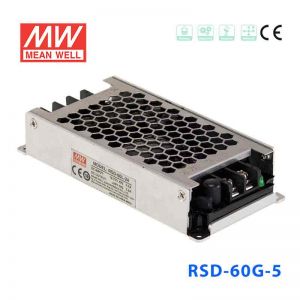 RSD-60G-5 60W 9~36V输入 5V 12A 输出铁道专用明纬DC-DC转换电源