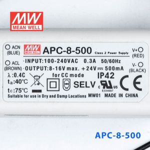 APC-8-500 8W  8-16V   500mA 明纬牌恒流输出防水塑壳LED照明电源