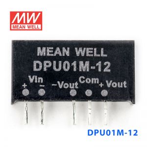 DPU01M-12 1W 12V 转 ±12V  非稳压双路输出明纬DC-DC转换模块电源