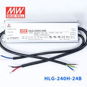 HLG-240H-24B  240W  24V 10A 强耐环境恒压+恒流PFC高效铝壳IP67防水LED电源(控制线三合一调光) 