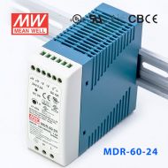 MDR-60-24 60W 24V2.5A 单输出低空载损耗DIN导轨型明纬电源