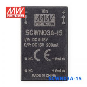 SCWN03A-15 3W 9～18V 转 15V 0.2A 非稳压单路输出DC-DC模块电源