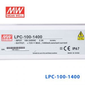 LPC-100-1400   100W   1400mA恒流输出明纬牌IP67防水塑壳LED电源