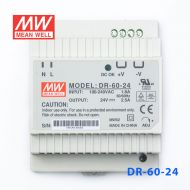 DR-60-24 60W 24V2.5A 单路输出Class II DIN导轨安装明纬开关电源