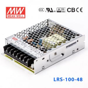 LRS-100-48 110.4W 48V2.3A单路输出超薄型低空载损耗明纬开关电源