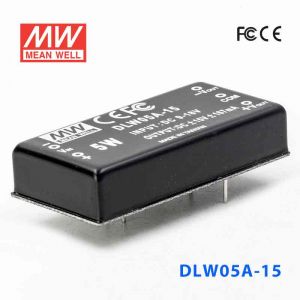 DLW05A-15  5W  9~18V  输入  ±15V  稳压双路输出明纬DC-DC转换模块电源