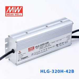 HLG-320H-42B  320W  42V 7.65A 强耐环境恒压+恒流PFC高效铝壳IP67防水LED电源(控制线三合一调光) 