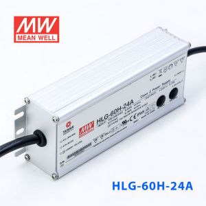 HLG-60H-24A  60W  24V 2.5A  强耐环境恒压+恒流PFC高效铝壳IP65防水LED电源(恒压恒流值可面板设定) 