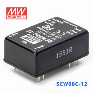 SCW08C-12  8W  36~72V   输入 12V  稳压单路输出明纬DC-DC转换模块电源