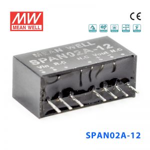 SPAN02A-12 2W 9~18V 转 12V 167mA 非稳压单路输出DC-DC模块电源