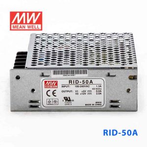 RID-50A台湾明纬5V12V隔离双路电源50W直流稳压5V6A+12V2A