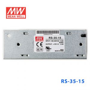 RS-35-15 35W 15V2.4A 单路输出明纬开关电源(G3系列-高性能内置有外壳) 