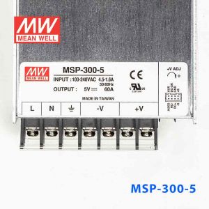 MSP-300-5  300W  5V 60A  单路输出带功率因素校正高可靠医疗型明纬开关电源