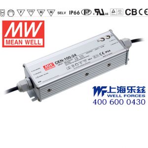 CEN-100-24  100W   24V  4A  可调恒压+恒流明纬PFC高效铝壳IP66防水LED电源