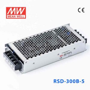 RSD-300B-5 300W  14.4-33.6V 输入 5V 42A  铁路用外壳型单路输出DC-DC转换明纬开关电源