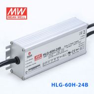 HLG-60H-24B  60W  24V 2.5A  强耐环境恒压+恒流PFC高效铝壳IP67防水LED电源(控制线三合一调光) 