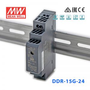 DDR-15G-24台湾明纬15W 9~36V输入24V0.63A输出导轨型DC-DC电源