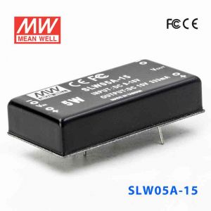 SLW05A-15  5W  9~18V 输入  15V  稳压单路输出明纬DC-DC转换模块电源