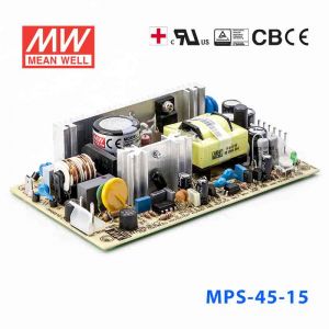 MPS-45-15 45W 15V3A 单路输出微漏电医用无外壳明纬开关电源