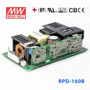 RPD-160B  160W 5V 12A 24V 3.6A  双路输出微漏电PFC医用无外壳明纬开关电源