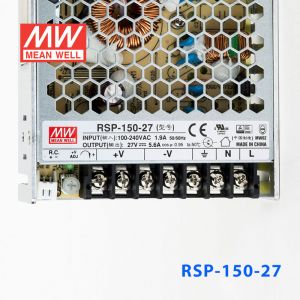 RSP-150-27 150W 27V5.6A单路输出低厚度带功率因素校正CCC认证明纬开关电源