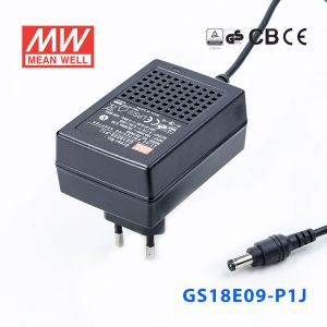 GS18E09-P1J 18W 9V2A 输出绿色能源明纬墙插电源适配器(欧式插头) 