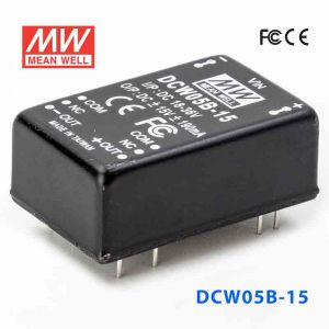 DCW05B-15  5W  18~36V  输入  ±15V  稳压双路输出明纬DC-DC转换模块电源