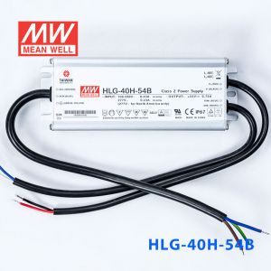 HLG-40H-54B  40W  54V 0.75A 强耐环境恒压+恒流PFC高效铝壳IP67防水LED电源(控制线三合一调光) 