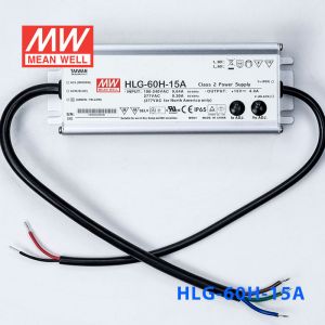 HLG-60H-15A  60W  15V 4A  强耐环境恒压+恒流PFC高效铝壳IP65防水LED电源(恒压恒流值可面板设定) 