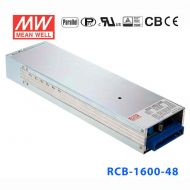 RCB-1600-48  1600W  57.6V 27.5A  输出带PFC功能明纬1U机架可编程电池充电电源