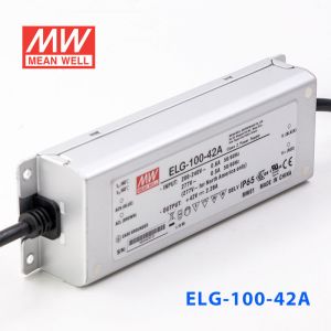 ELG-100-42A   96W    42V   2.28A    A型(电流可调/铝壳IP65防水/180～305Vac输入)明纬PFC防水LED电源