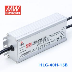 HLG-40H-15B  40W  15V 2.67A  强耐环境恒压+恒流PFC高效铝壳IP67防水LED电源(控制线三合一调光) 