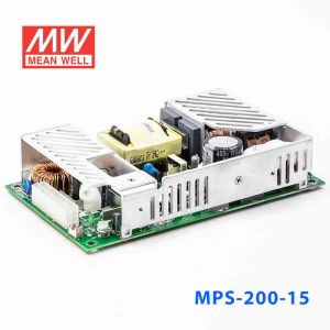 MPS-200-15 200W 15V13.4A 输出微漏电带PFC医用无外壳明纬开关电源