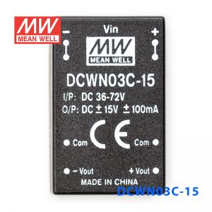 DCWN03C-15 3W 36~72V 转 ±15V 0.1A 非稳压双路输出DC-DC模块电源