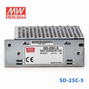 SD-25C-5  25W  36~72V 输入 5V 5A  输出有外壳明纬DC-DC转换电源