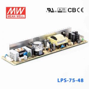 LPS-75-48  75W  48V 1.56A  单路输出无外壳窄条PCB板明纬开关电源