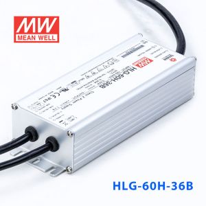 HLG-60H-36B  60W  36V 1.7A  强耐环境恒压+恒流PFC高效铝壳IP67防水LED电源(控制线三合一调光) 