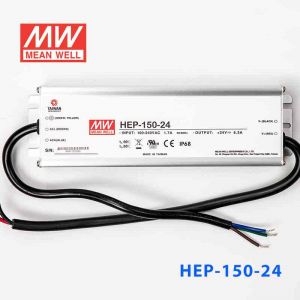 HEP-150-24 150W 24V 6.3A无风扇全密封IP68防护高效率明纬电源