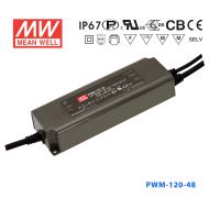 PWM-120-48  122W 48V 2.5A  PWM信号输出IP67防水型带PFC功能明纬电源