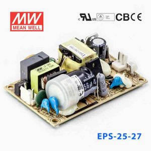 EPS-25-27 25W 27V0.95A 单路输出裸板高效低空载损耗明纬开关电源