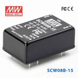 SCW08B-15  8W  18~36V 输入 15V  稳压单路输出明纬DC-DC转换模块电源