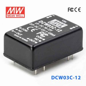 DCW03C-12  3W  36~72V 输入 ±12V  稳压双路输出明纬DC-DC转换模块电源