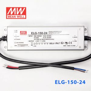 ELG-150-24 150W  24V  6.25A   基本型(线缆接线/铝壳IP67/100～305Vac输入)明纬PFC防水LED电源