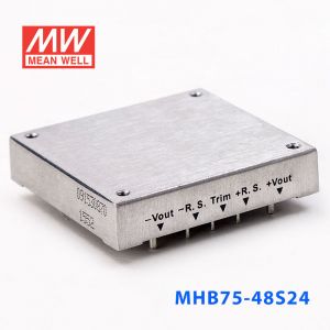 MHB75-48S24 75W 36~75V 输入 24V3.13A稳压单路输出明纬DC-DC转换模块电源 