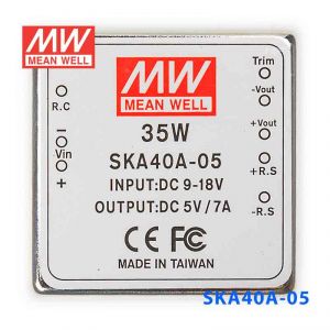 SKA40A-05  40W  9~18V  输入  5V 7A 稳压单路输出明纬DC-DC转换模块电源